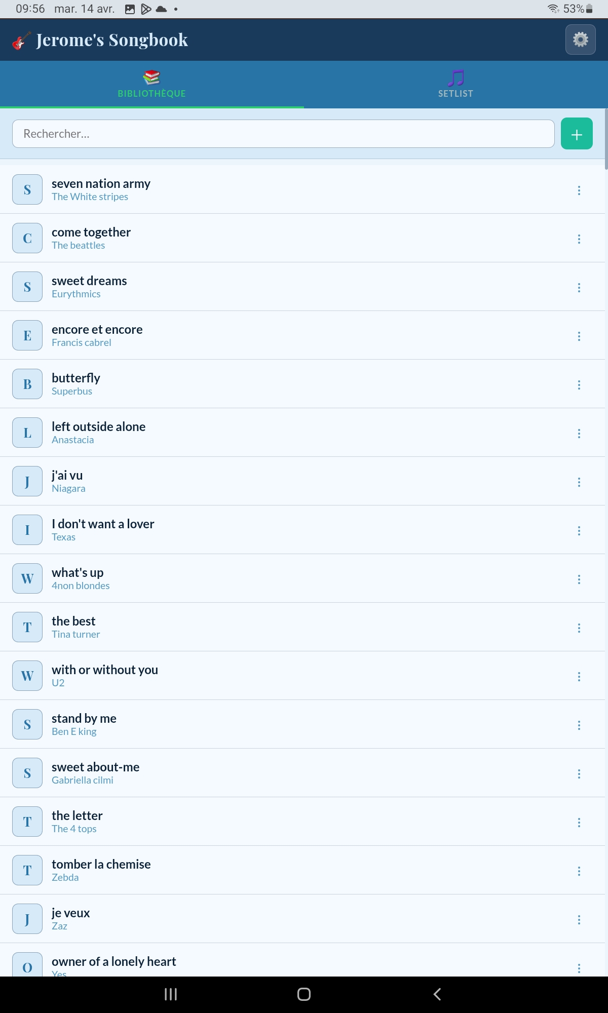 Reader — écran d'accueil Android